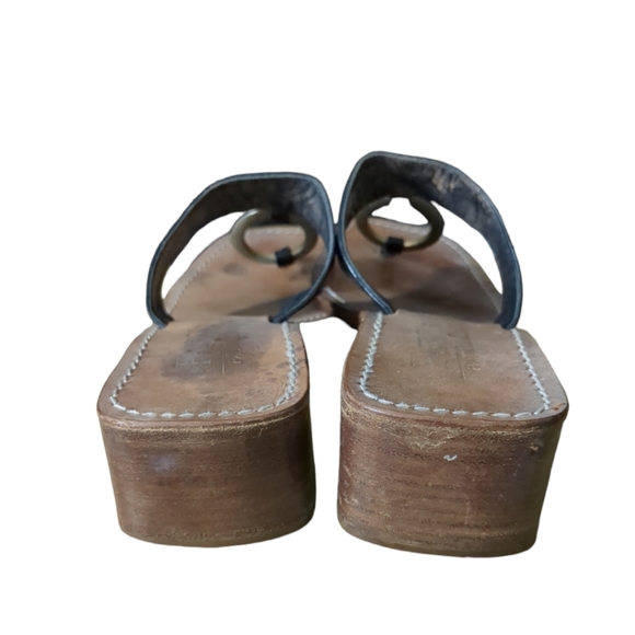 FABIOS PALM Beach Black Leather Sandals Size 40. - Picture 9 of 16